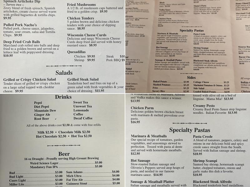 Monroe's Menu