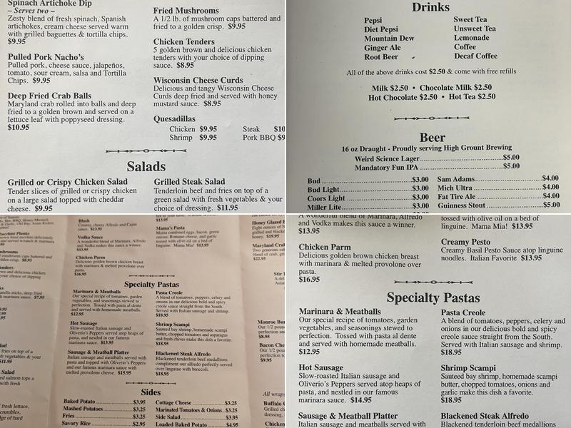 Monroe's Menu