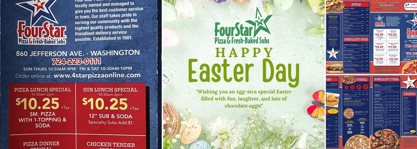 Four Star Pizza Menu