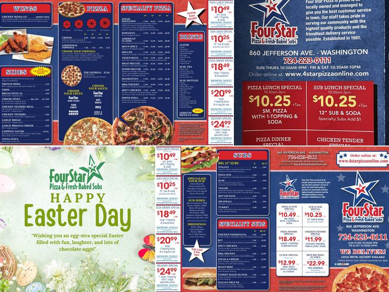 Four Star Pizza Menu