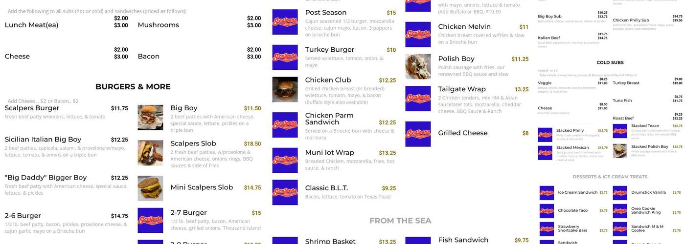 Sharpy's of Lyndhurst Menu