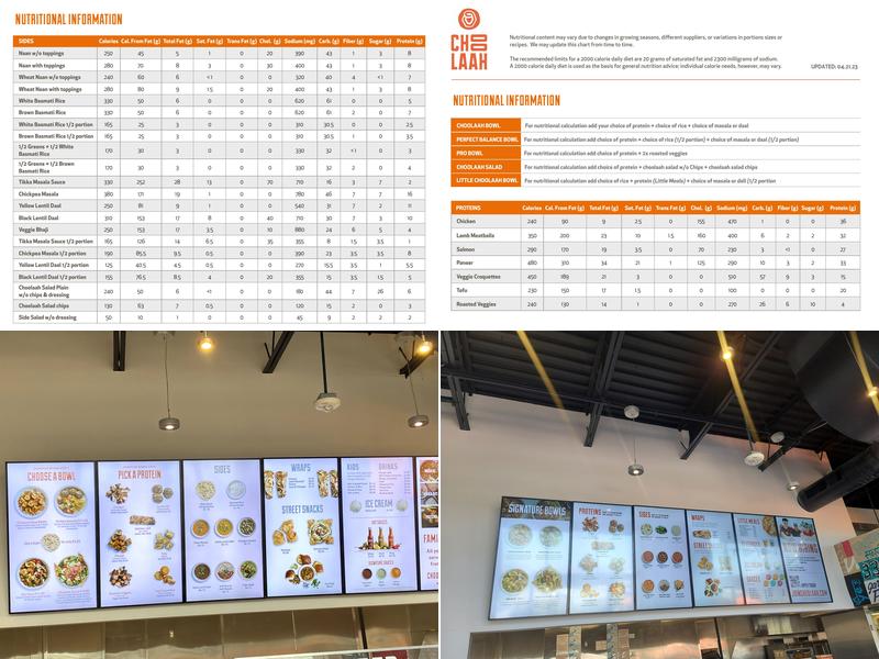 Choolaah Menu