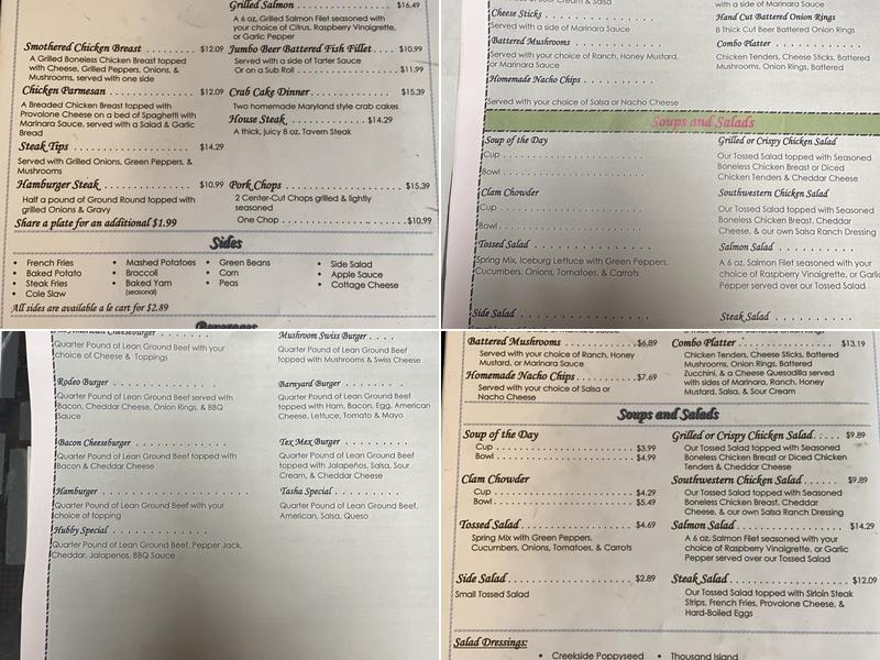 Creekside Kitchen Menu