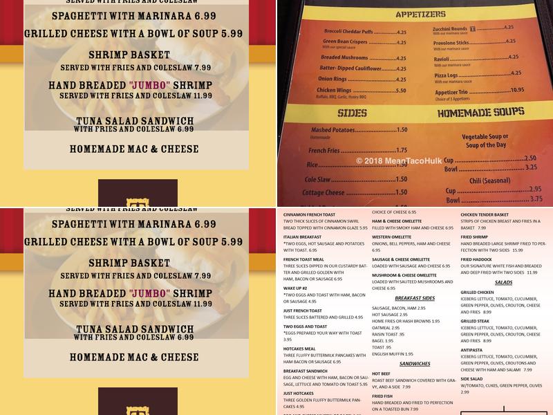 Tower Restaurant Menu