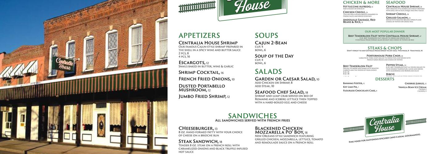 Centralia House Menu