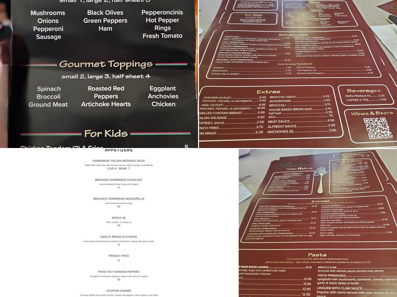 Gaetano's Restaurant Menu