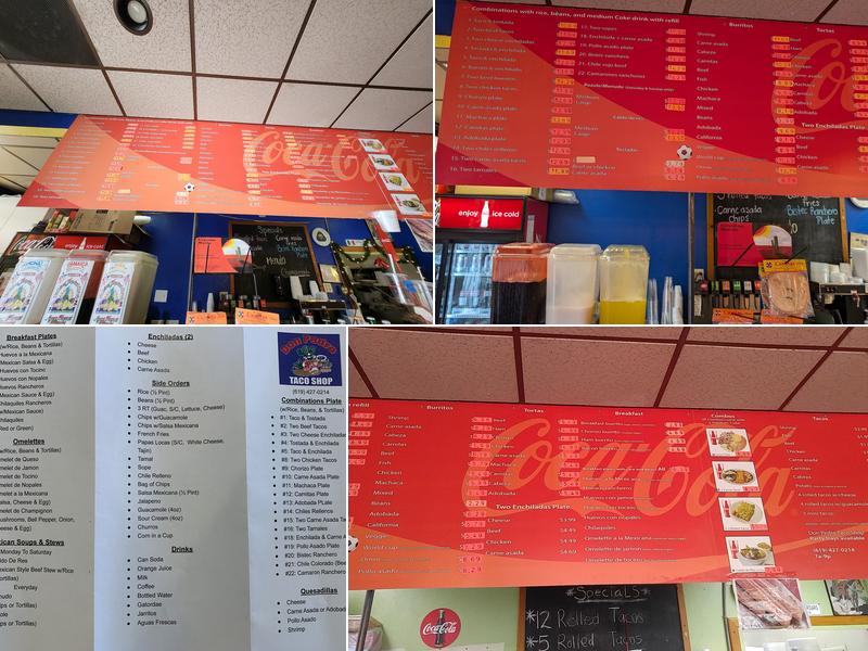Don Pedro Taco Shop Menu
