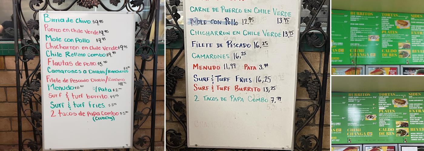 Mi Tierra Super Taco Menu