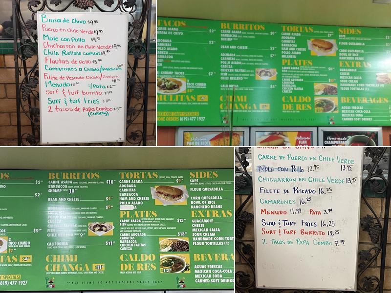 Mi Tierra Super Taco Menu