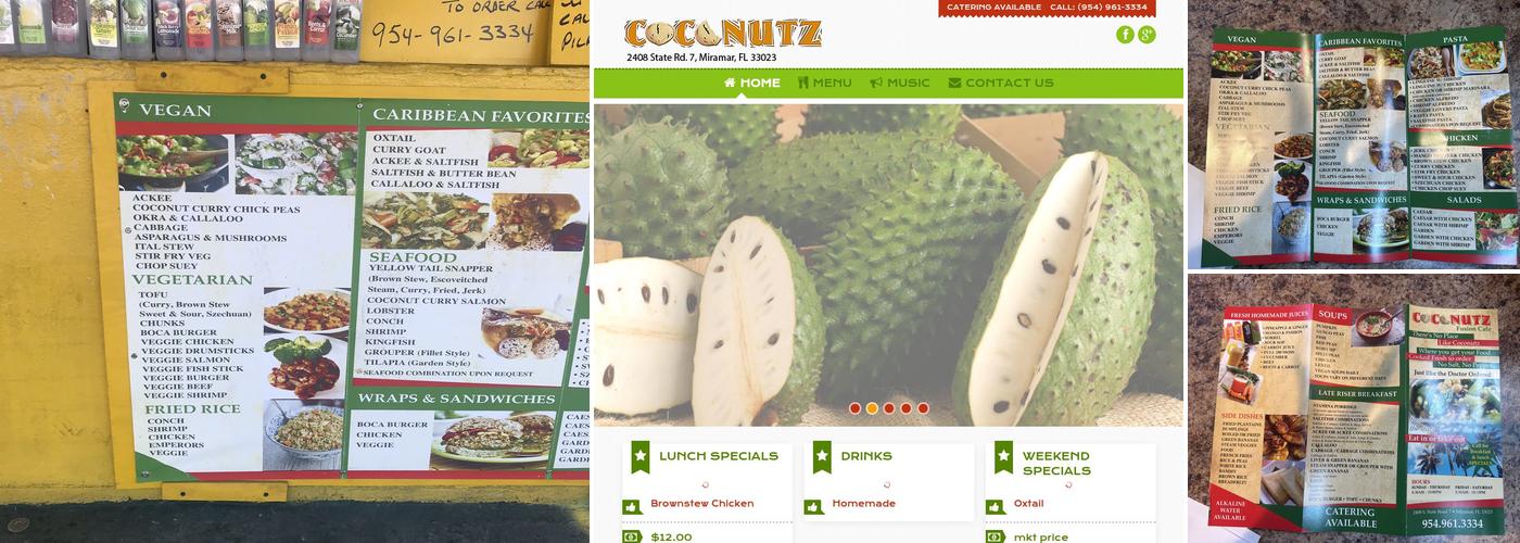 Coconutz Fusion Cafe Menu