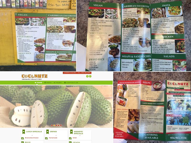 Coconutz Fusion Cafe Menu