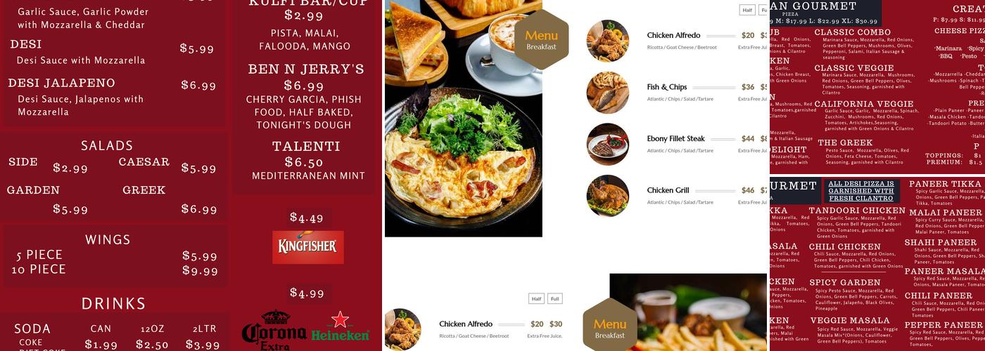 Pizza & Curry Menu