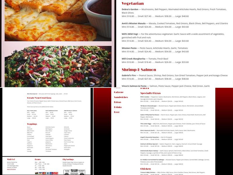 Mission Pizza & Pub Menu