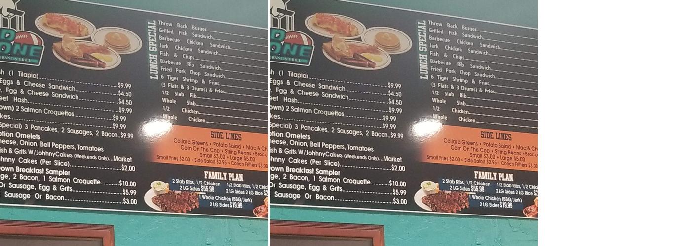 End Zone Restaurant & Grill Menu