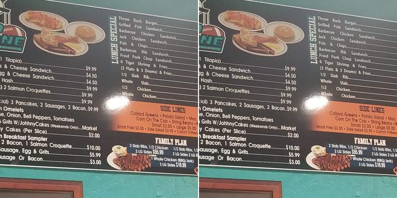 End Zone Restaurant & Grill Menu