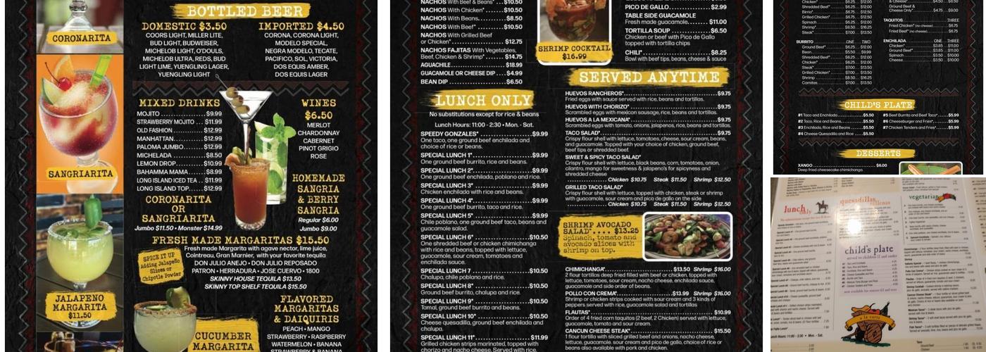 El Chile Bravo Menu