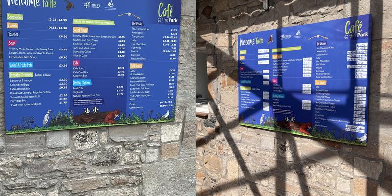 Tournament cafe Menu