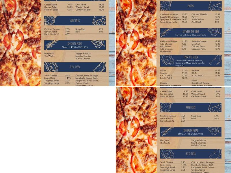 Chad's Deli & Bakery Menu