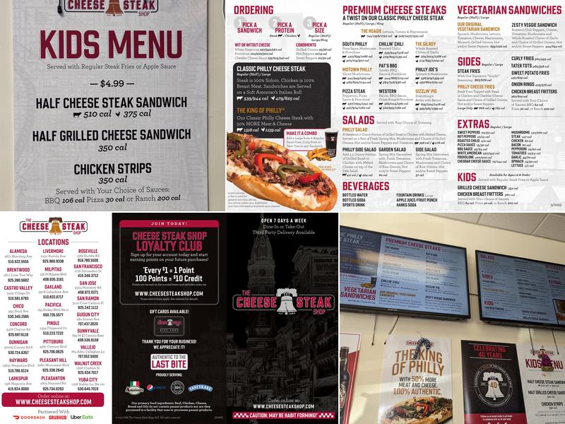 Cheese Steak Shop Menu
