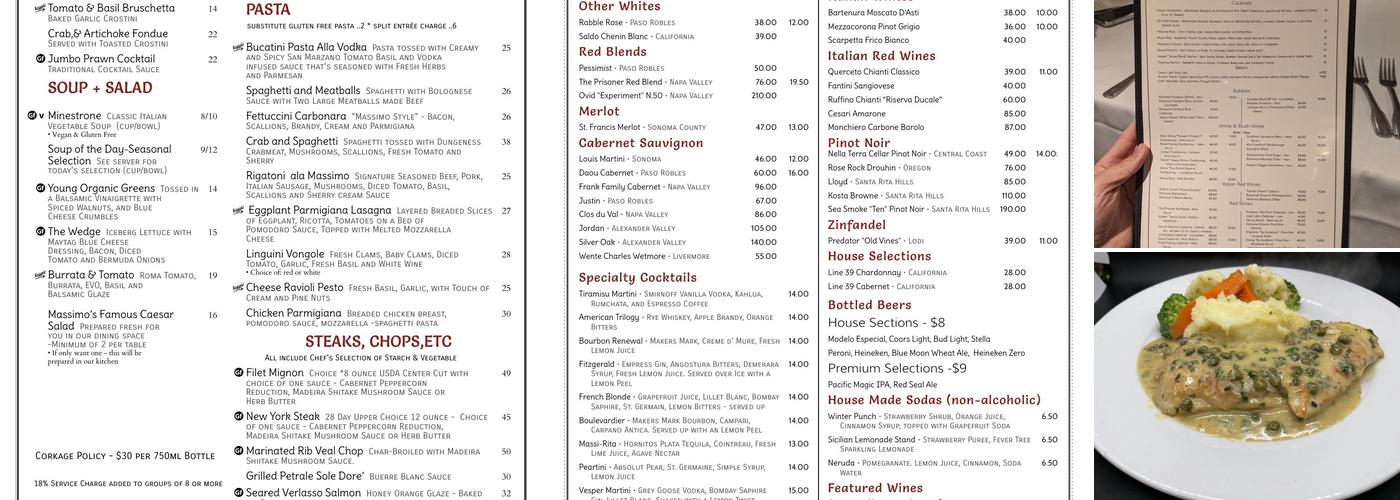 Massimo's Menu