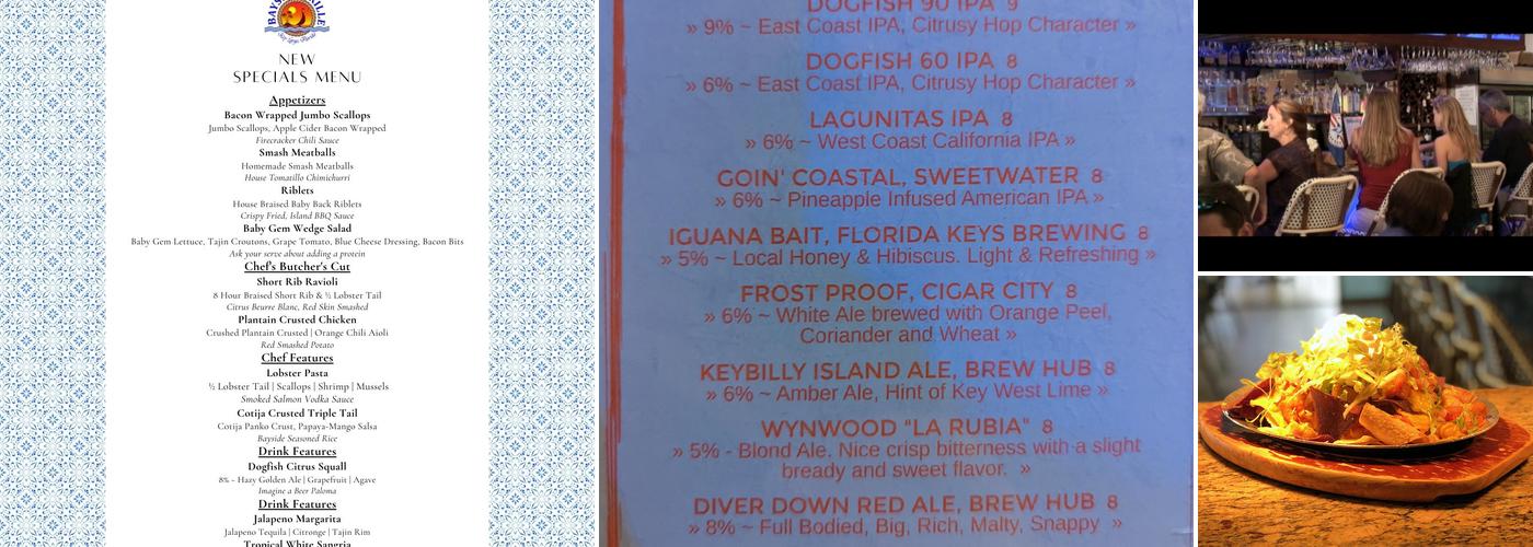 Bayside Grille & Sunset Bar Menu