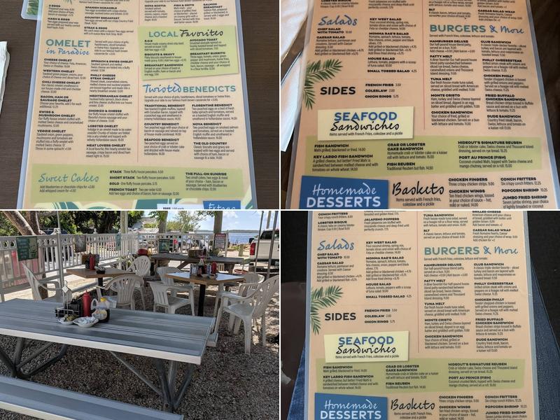 The Hideout Restaurant Menu