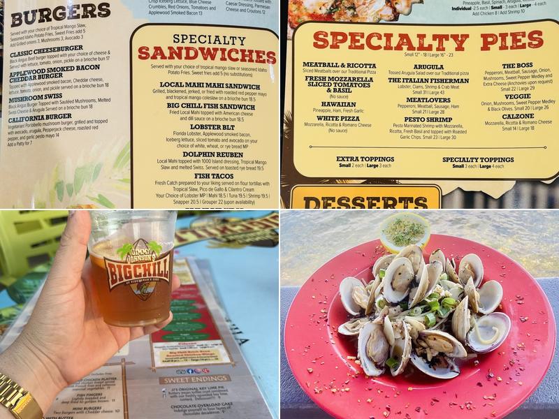 Jimmy Johnson's Big Chill Menu