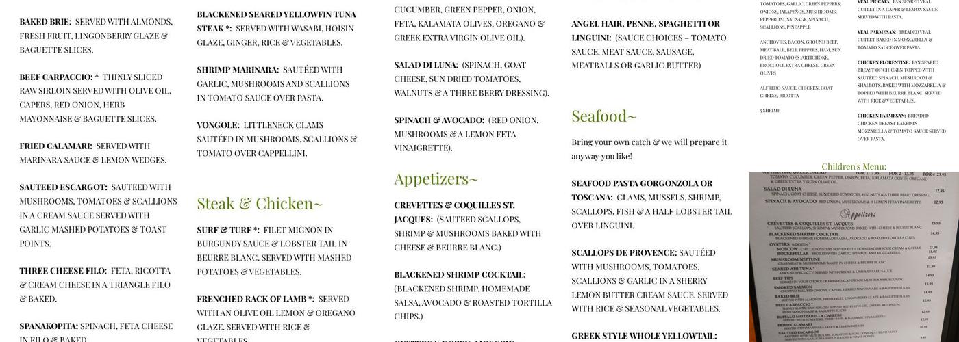 Old Tavernier Restaurant & Lounge Menu