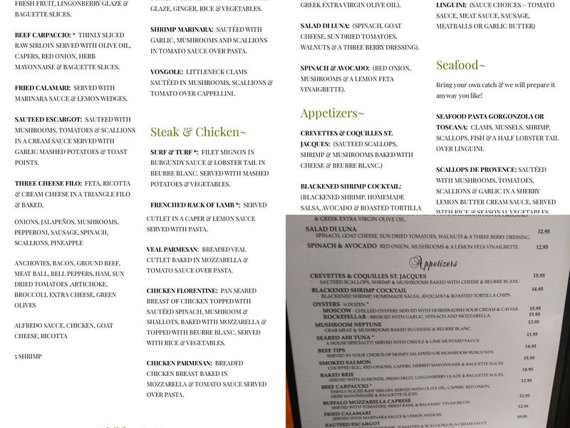 Old Tavernier Restaurant & Lounge Menu