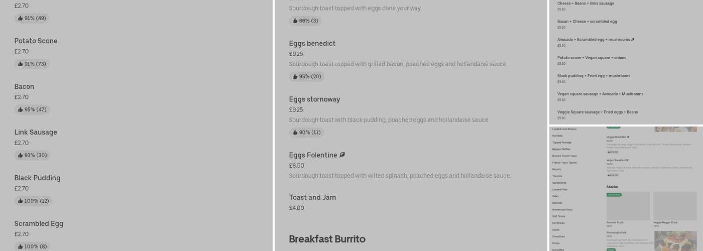 Aulds the Baker Menu