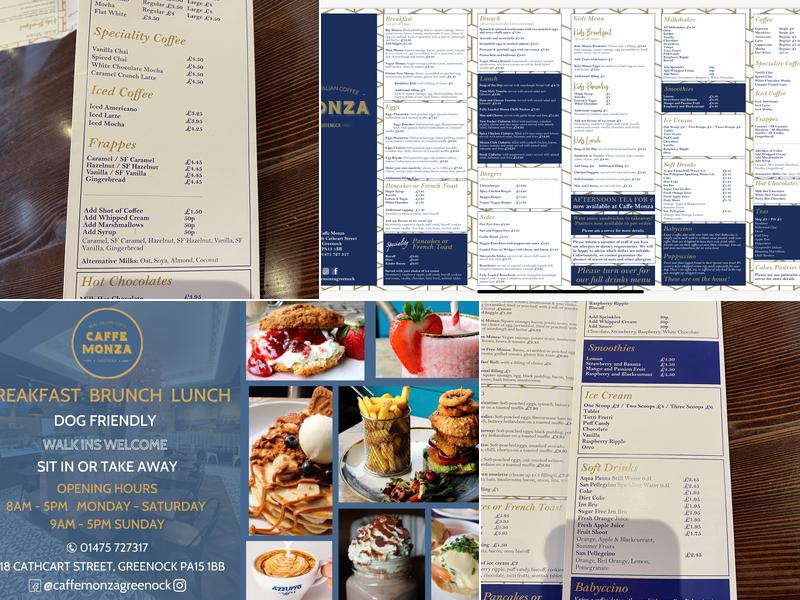 Caffe Monza Greenock Menu
