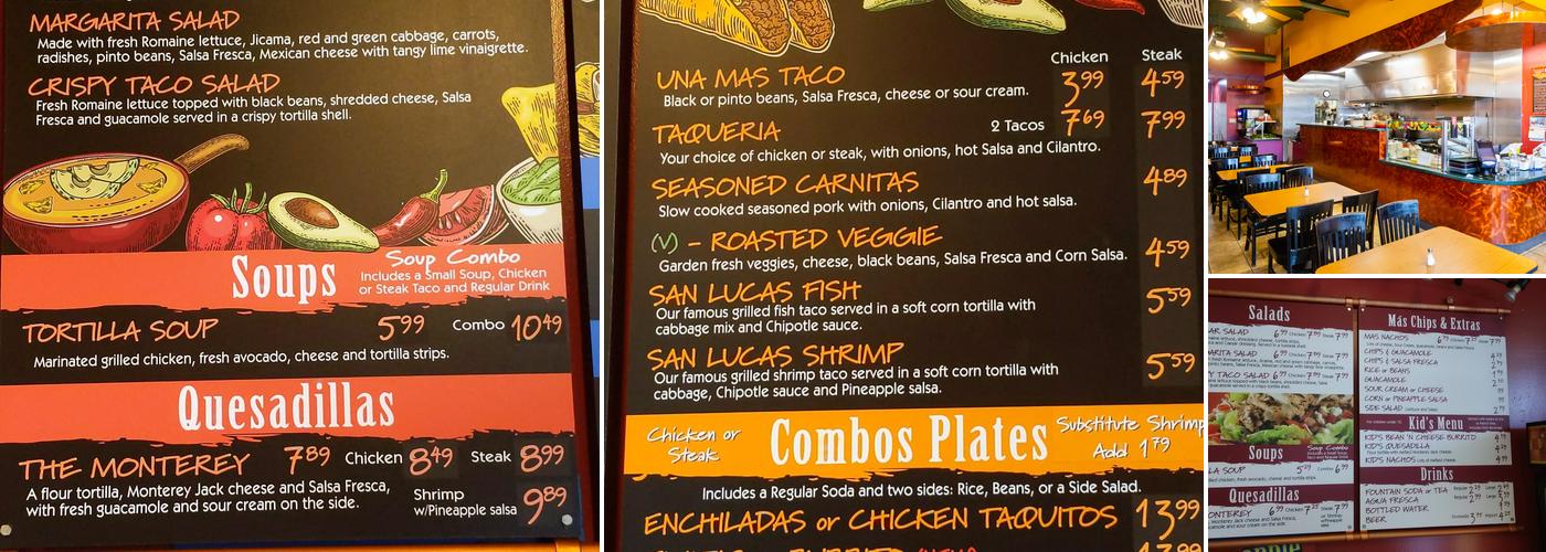 Una Mas Mexican Grill San Jose Menu