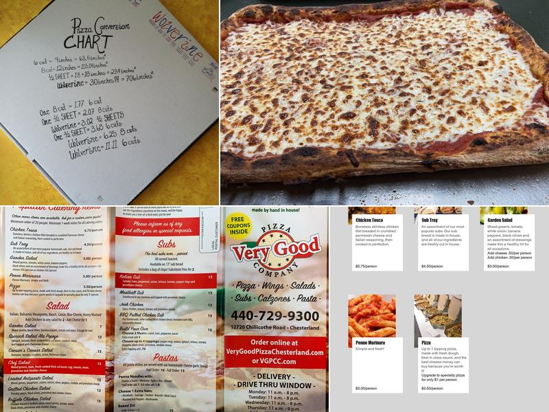 Very Good Pizza Chesterland! Menu