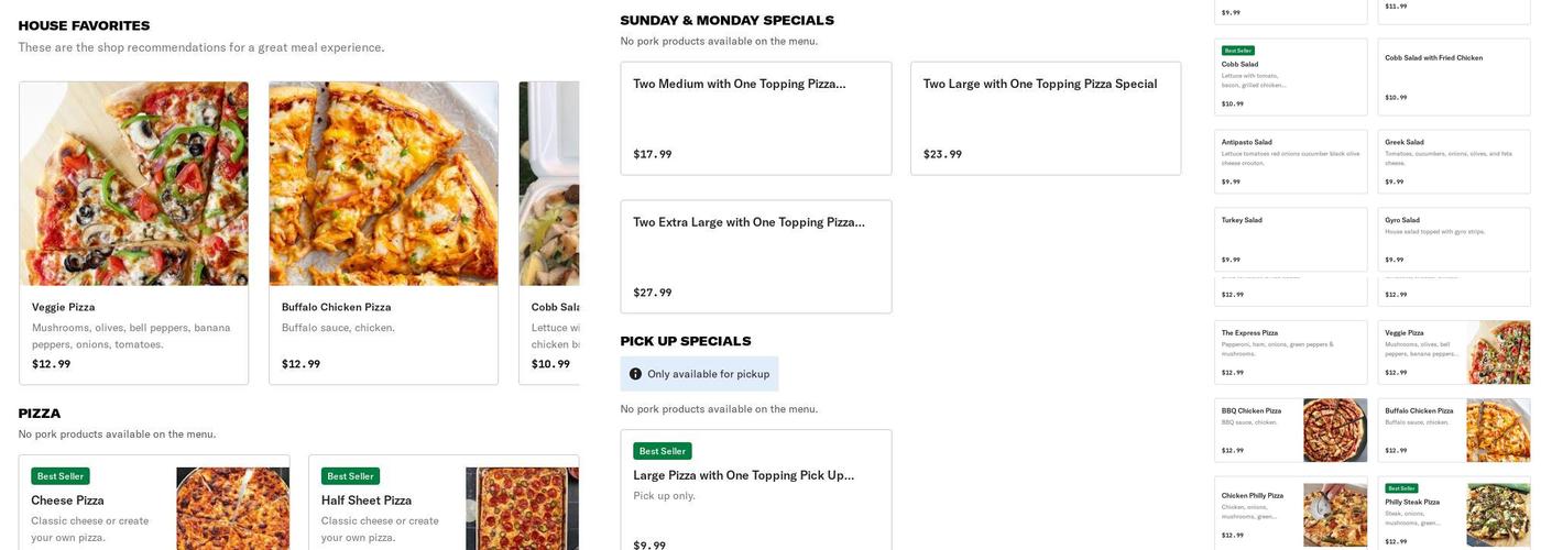 Pizza Express Menu