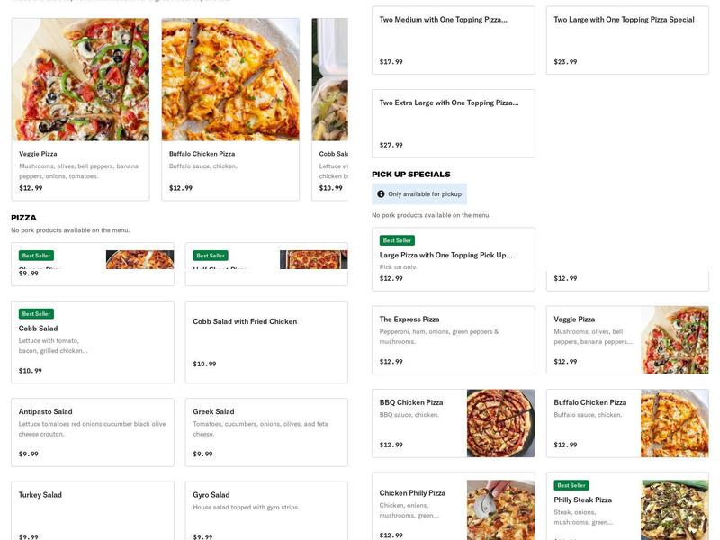 Pizza Express Menu