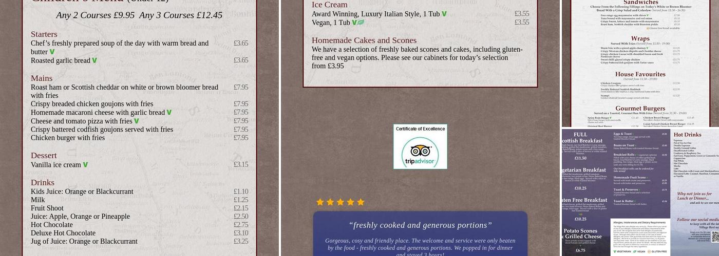 The Village Rest Luss Menu