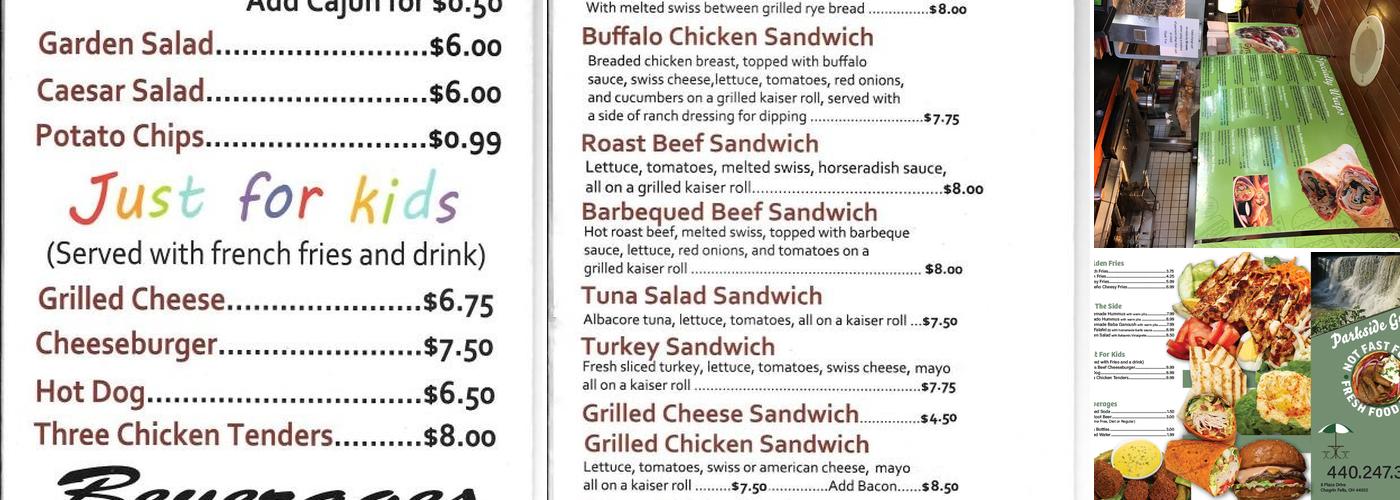 Parkside Grille Menu