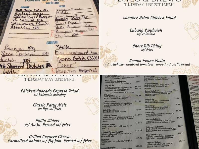 Main Street Brewery Menu