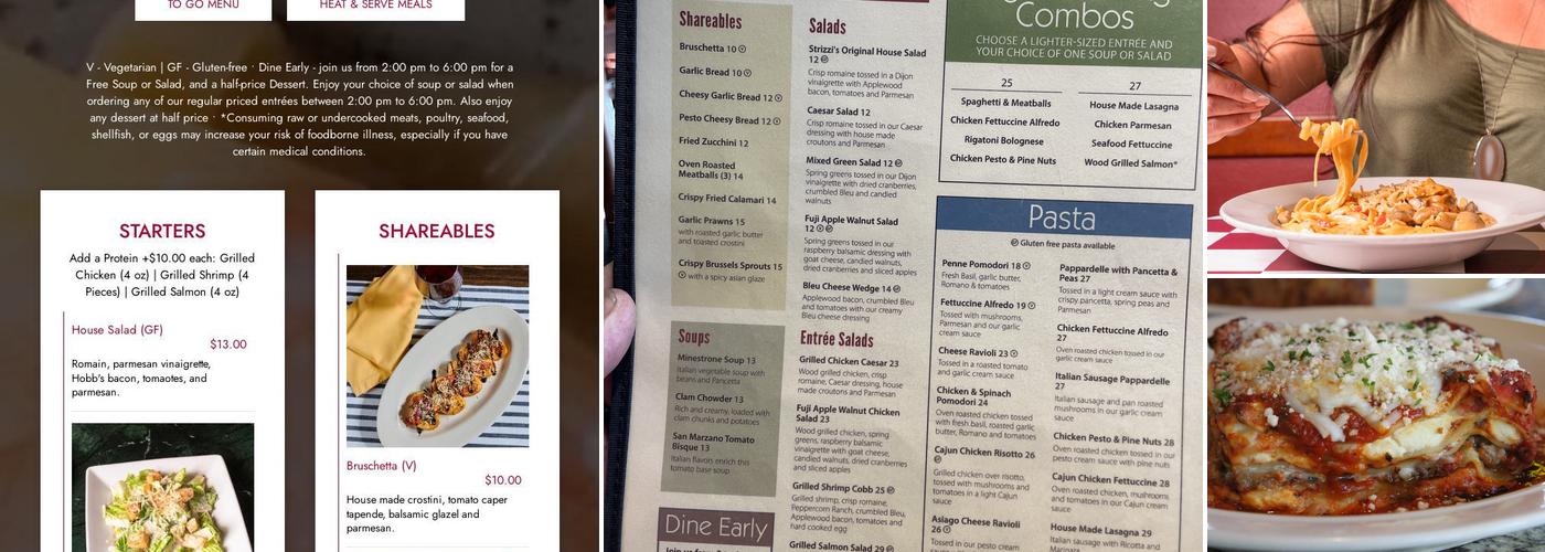 Strizzi's Restaurant - Fremont Menu