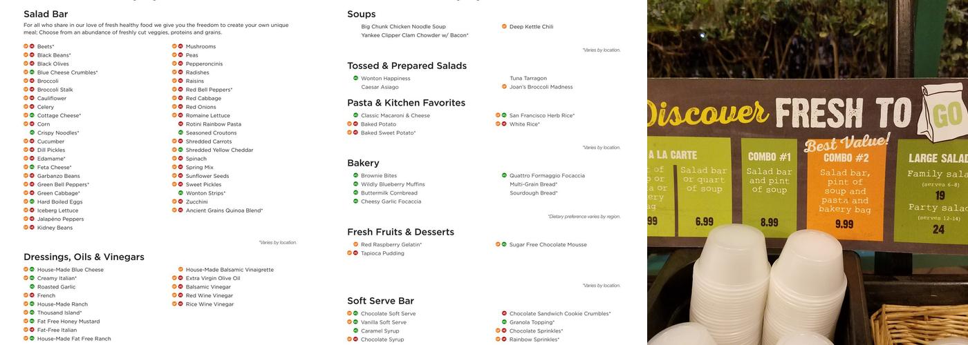 Sweet Tomatoes Menu