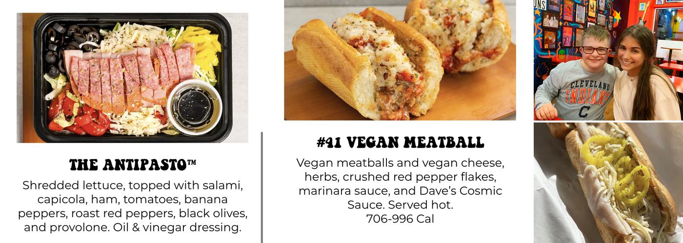 Dave's Cosmic Subs Menu