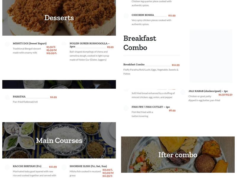 Bongo's Menu