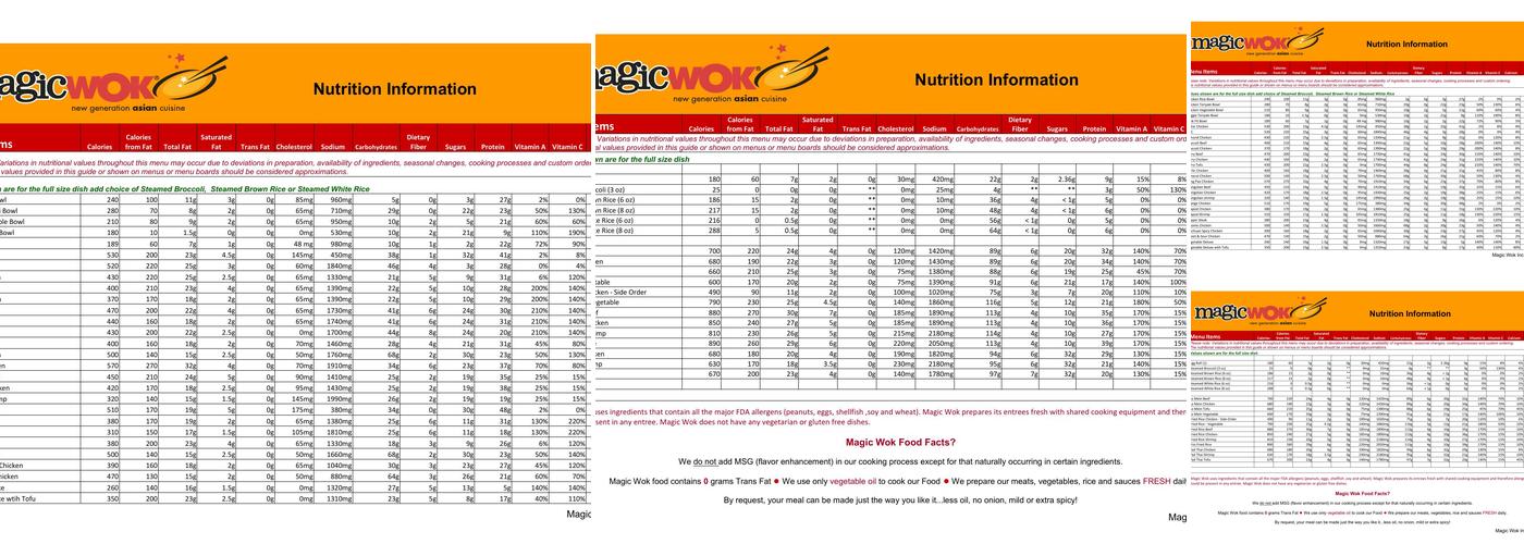 Magic Wok Menu