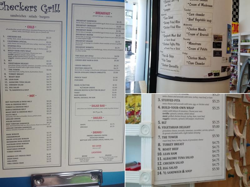Checkers Menu