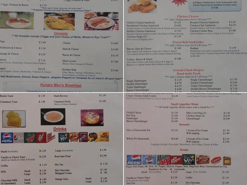 Stevens WestSide Cafe Menu