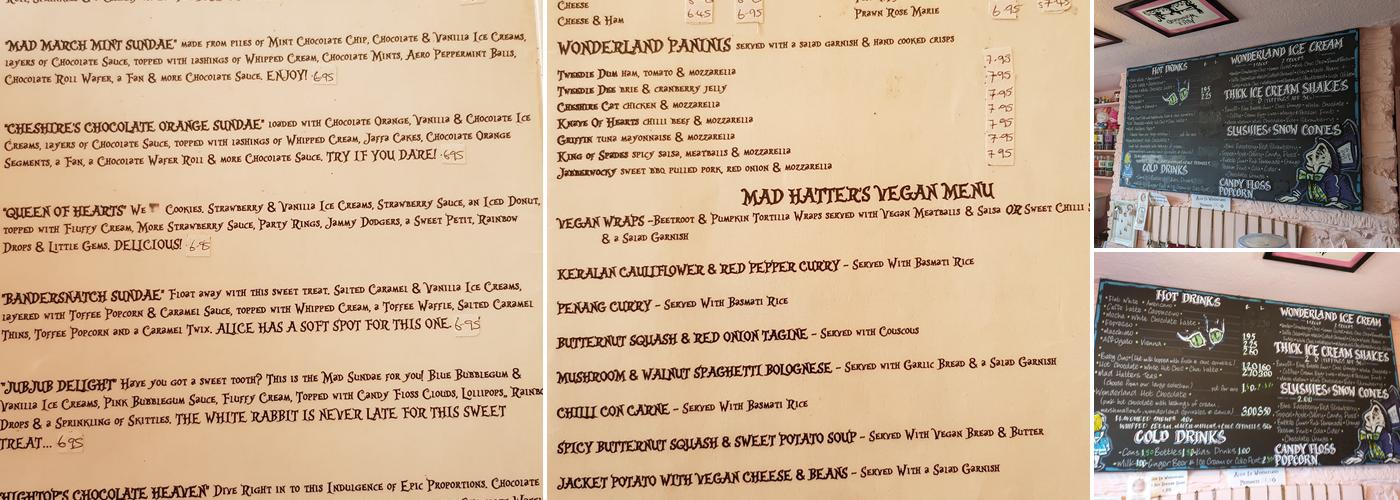 Mad Hatter’s Tea Rooms & Wonderland Candy Bar Menu