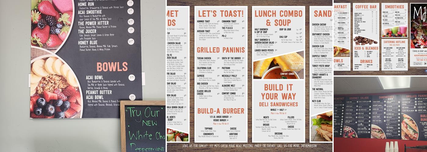 MJ's Cafe Menu
