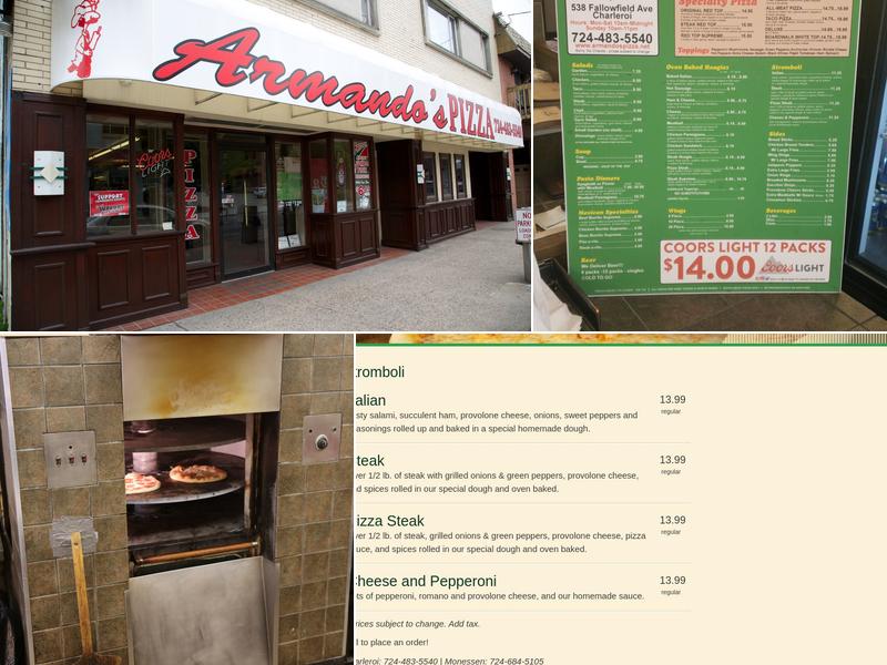 Armando's Pizza Menu