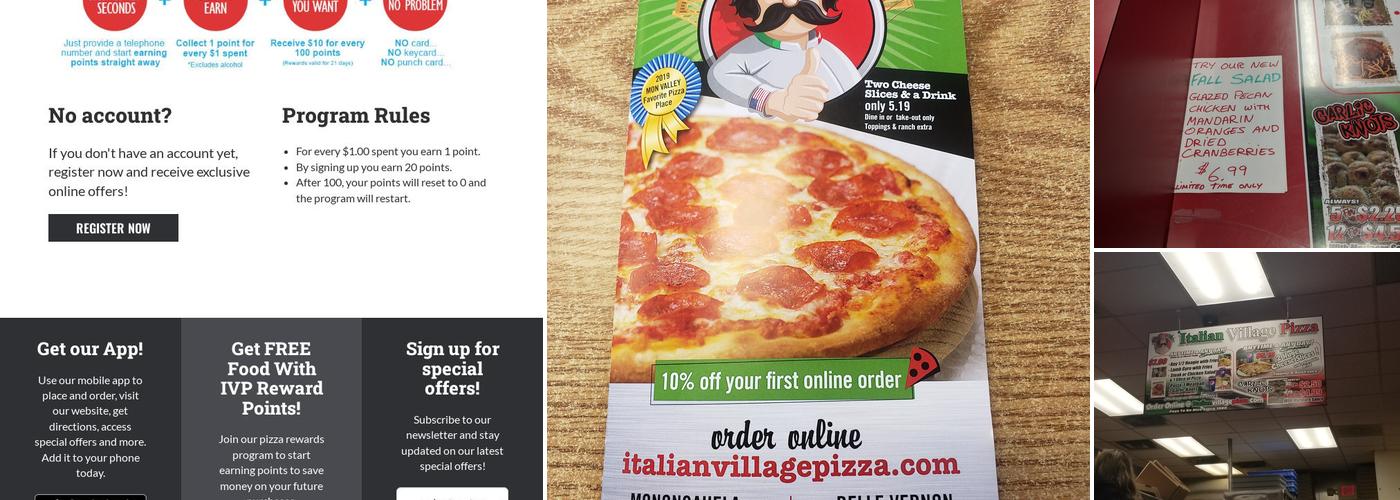 Italian Village Pizza Menu