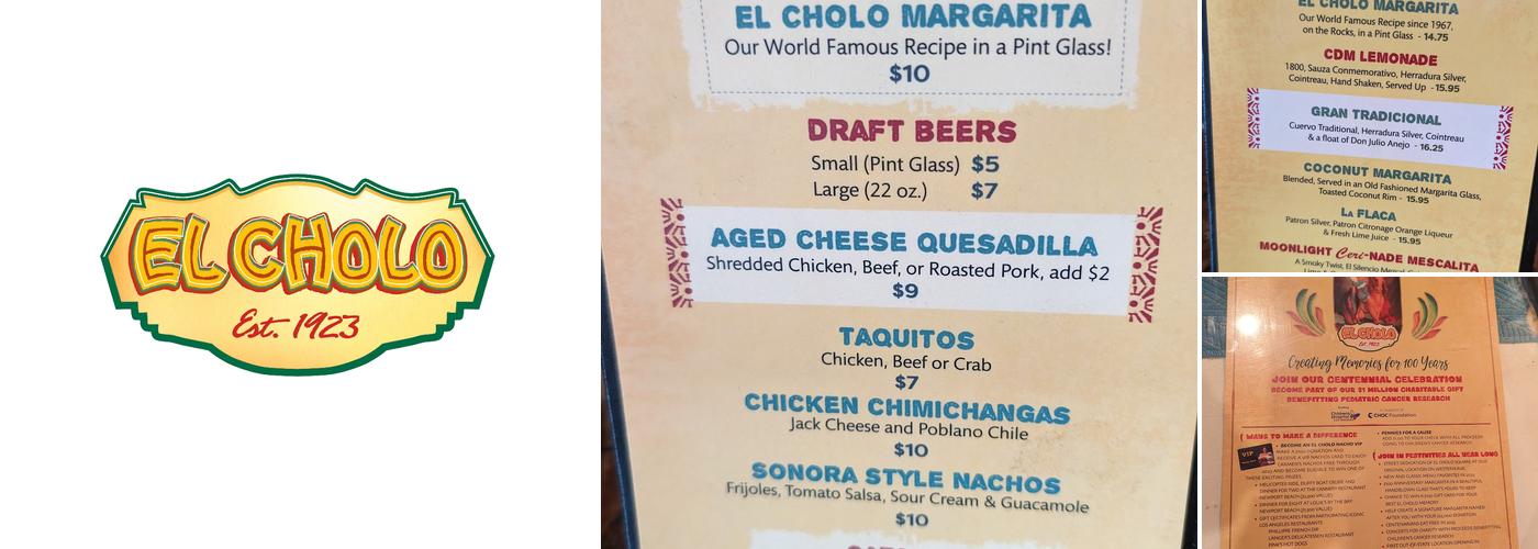 El Cholo Menu